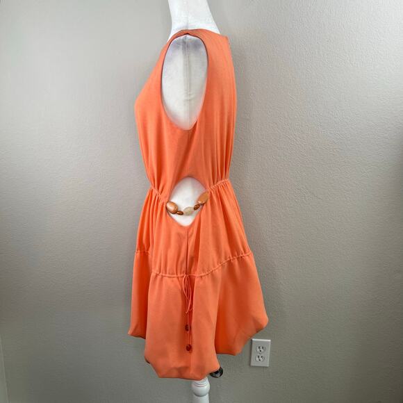 Jonathan Simkhai Peach Romy Cutout Bead Sleeveless Boat Neck Bubble Mini Dress 8 - Picture 9 of 16